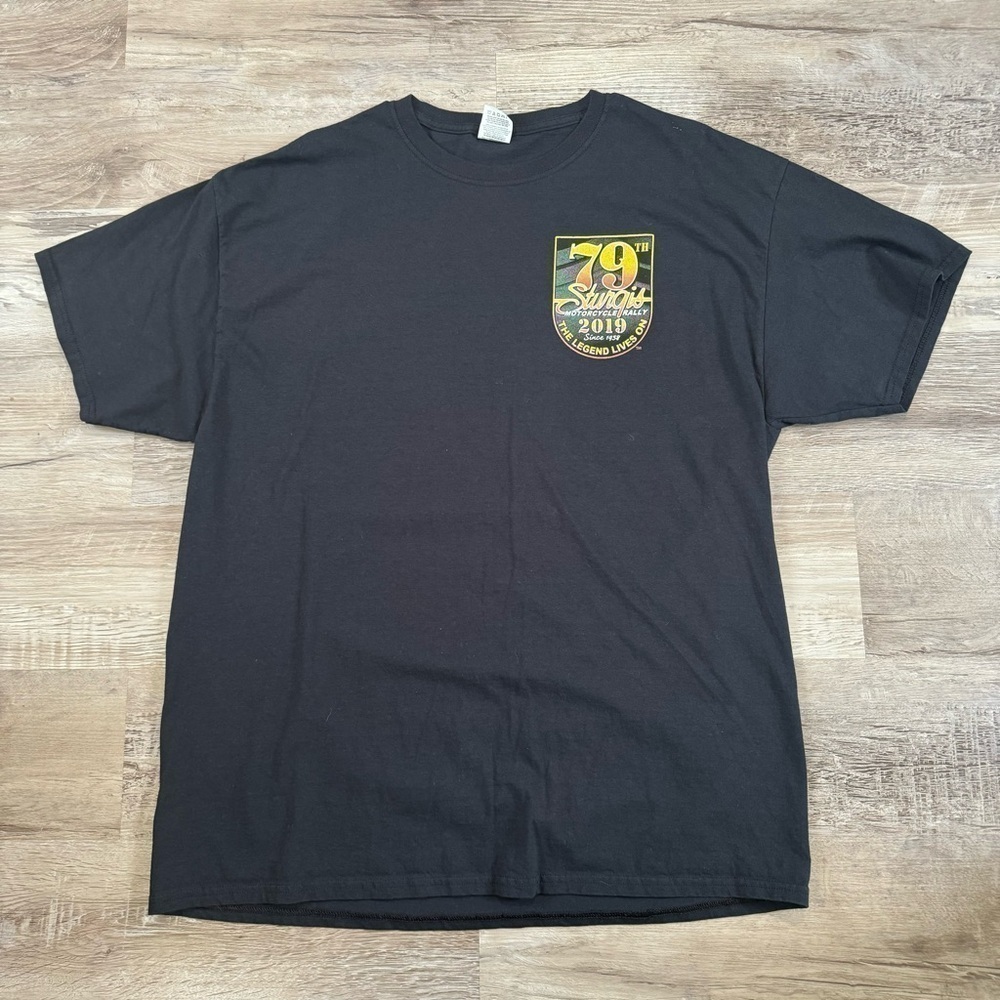 Sturgis biker motorcycle festival rally t shirt black size men’s XL 23x30 - Picture 4 of 5